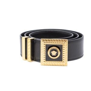 BNIB versace patent  Black Belt with Gold Medusa Buckle